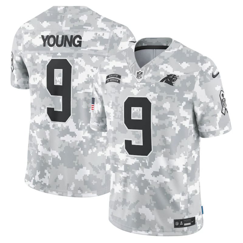 Men Carolina Panthers #9 Young Nike Arctic Camo 2024 Salute to Service Limited NFL Jersey->carolina panthers->NFL Jersey